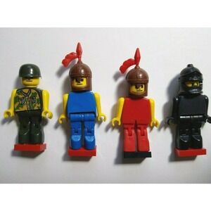 Robot Toy Figures Plastic War Combat Action Figures Movable Lot Of 4 Blockheads